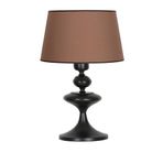 vinner Balance Siyah Kaplama Tek Küre Metal Abajur - Krom Şeritli Hasır Koyu Kahve VBR0506BSTK004