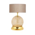 vinner Broken Glass Gold Detaylı Cam Abajur - Pre Hasır Kahve VNRBROKENGDCA56