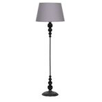 vinner Bronz Eskitme Kaplama Üçlü Küre Tek Ayaklı Metal Lambader - Konik Başlık Çuval Bezi Efektli VNREDCLMB0040904