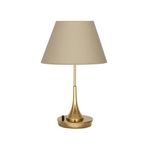 vinner Bugle Gold Kaplama Dimmerli Metal Abajur - Hasır Bej VNRBUGLEGLDABJ005