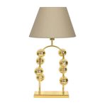 vinner Cabil Gold Kaplama Özel Tasarım Paslanmaz Metal Abajur - Hasır Bej VNRCABIL8KGLDK036