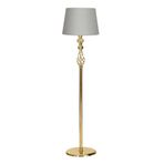 vinner Delhi Eskitme Çift Küre Kristal Taşlı Burgulu Metal Lambader Krom Şeritli Beyaz VNRDLHEBKL0107016