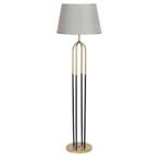 Vinner Eskitme Mat Gold Detaylı Metal Lambader - Pre Gri
