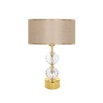 vinner Gld-krs01 Gold Ayaklı Kristal Abajur - Gold Hasır Kahve VNRGLDKRS01035