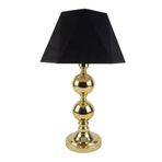 vinner Gold Kaplama Çift Küre Detaylı Modern Metal Abajur Prizma Başlık Rengi Sarı Dama VNRGLD2KRANJ0011011