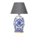 vinner Handmade Ceramic Botanical Özel Tasarım Abajur - Hasır Gri VNRCERBOA074