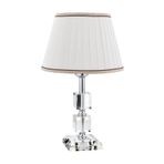 vinner Krom Kaplama Kare Kristal Detaylı Modern Abajur, Modern Gece Lambası Hasır Gri Başlık VNRCKKABJ0091803