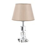 vinner Krom Kaplama Kare Kristal Detaylı Modern Abajur, Modern Gece Lambası Siyah Başlık VNRCKKABJ0041803