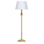vinner Lille Gold Kaplama Üçlü Kare Kristal Detaylı Metal Lambader - Flowers Desenli VNRGLDLILLELMBD015