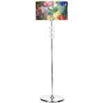 Vinner Lille Krom Kaplama Üçlü Kare Kristal Detaylı Metal Violet Desenli Lambader