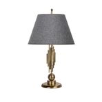 vinner Marche Mka-01 Eskitme Mat Gold Metal Abajur - Hasır Gri VNRMRCHEABJ0018