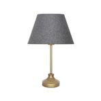 vinner Onze Eskitme Mat Gold Metal Abajur, Masa Lambası - Hasır Gri VNROEMGA01007