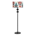 vinner Snake Statik Siyah Metal Tek Ayaklı Lambader - Gül Desenli VNRLMDSNK001043
