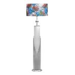 Vinner VNRDHKKLMB008 Doha Krom Kaplama Gövde Işıklı Özel Tasarım Flowers Desenli Metal Lambader