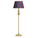 Vinner VNRVGAGKLMB086 Vega Gold Üçlü Küre Tek Ayaklı Metal Diagonal Ekose Desenli Lambader
