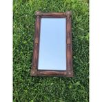 Vintage Ahşap Çerçeveli İşlemeli Ayna 48,5x27 cm - Dekoratif Ayna