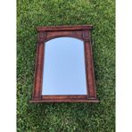 Vintage Ahşap Çerçeveli Oyma Desenli Sedefli Kubbeli Ayna 70X88cm - Dekoratif Ayna