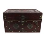Vintage Ahşap Saklama Kutusu Konteyneri, Çin Tarzı Küçük Ahşap Hazine Sandığı, Dekoratif Tokalı Ahşap Saklama Kutusu, Hatıra Eşyaları İçin Dekoratif Sandık, Ahşap Mücevher Kutusu