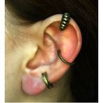 Vintage Antik 3'lü Deliksiz Ear Cuff Ayarlanabilir Kıkırdak Küpe Seti eukk4