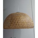 Vintage Bambu El Dokuması Avize, Güneydoğu Asya Tarzı, 42 cm Çap, E27 24W, Tavan Sarkıt Lamba, Oturma Odası Yatak Odası Mutfak için