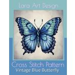 Vintage Blue Butterfly: Cross-Stitch Pattern: 16