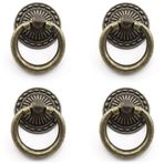 Vintage Bronz Çekme Kolları, OZXNO 4'lü Paket Antika Halka Topuzu Çekme Çekmeceli Dolap Şifonyer Dolap Takı Kutusu için Eşleşen Vidalar ile