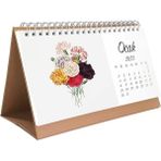 Vintage Çiçekli 2026 Masa Takvimi - 19x11 cm