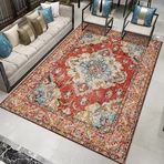 Vintage Çiçekli Alan Halısı 200x300 cm Yıkanabilir Yumuşak Kaymaz Halı Oturma Odası Mutfak Yemek Yatak Odası ve Koridor için Kapalı/Dış Mekan Kullanımı Oryantal Stil