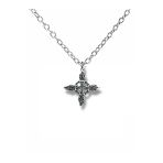 Vintage Desenli Haç (Pattern Cross) Kolye – 60 Cm Zincirli Zamak Kaplama Unisex Gotik Takı