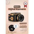 Vintage Dijital Kamera Selfie Video Vlog Kamerası Fotoğraf Makinesi CMR48 Siyah