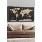 Vintage Dünya Haritası Kanvas-canvas Tablo, 120 x 65