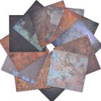 Vintage Eski Karalama Defteri Kağıt Pedi Retro Metal Dokular Desenli Karton Kağıt 6x6, 24 Yaprak Tek Taraflı Önemsiz Günlük Kendin Yap Origami Kart Yapımı Sanat Kolajı Bilgisayar Kağıtları için