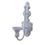 Vintage Fransız Mahkemesi Demir Duvar Mum Aplik Tutucu Oturma Odası ve Yemek Odası Dekoru için Rustik Shabby Chic Tasarımlı Antik Beyaz