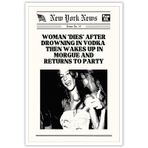 Vintage Funky Parti Posterleri New York Gazetesi Kanvas Duvar Sanatı Modaya Uygun Siyah Beyaz Baskılar Oda Estetik Tiki Duvar Dekoru Yurt Daire Yatak Odası Retro Bar Arabası Oturma Odası Ev için