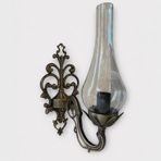 Vintage Gaz Lambası Tasarımlı Cam Aplik, E14 Duy, Antik Bronz