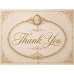 Vintage Gold Thank You Kartı 100 Adet | Premium Paket Içi Teşekkür Kartı | 8x5 cm - Krem