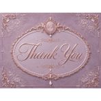 Vintage Gold Thank You Kartı 100 Adet | Premium Paket Içi Teşekkür Kartı | 8x5 cm - Mor