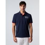 Vintage Görünümlü Pamuk Polo Yaka Tişört - Lacivert Denizci - 3XL