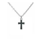 Vintage Haç İşareti Figürlü Gotik Siyah Unisex Kolye – 60 Cm Zincirli, Metal Alternatif Takı