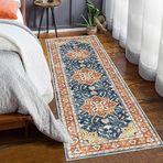 Vintage Kabarık Halı Yolluk 40x120 cm Yatak Odası için Eskitilmiş Çok Renkli Halılar Kaymaz Yıkanabilir Uzun Yolluk Mutfak Zemin için Kısa Tüylü Halı