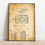 Vintage Kamera Patent Poster 60x90cm.