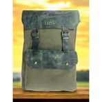 Vintage Kanvas Deri Su Geçirmez Unisex Laptop Bölmeli Okul Seyahat Kamp Sırt Çantası 31 cm x 44 cm - 31 x 44 cm - Haki