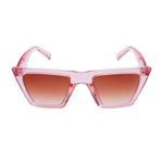 Vintage Kare Kedi Gözü Güneş Gözlüğü Kadın Trendy Stil Modeli, Pembe Çerçeve Kahverengi, 52MM