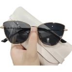 Vintage Kedi Gözü Çerçeve Güneş Gözlüğü Kadın 2024 Lüks Marka Tasarımcı Moda Kadın Gözlük Retro Trendy Güneş Tonları Bayan Lensler Için Renk: Altın-Siyah (Yurt Dışından) - Standart - Renkli
