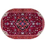 Vintage Kırmızı Çiçek Oval Halı 70 x 120 cm Oturma Odası Yatak Odası Koridor Ev Dekorasyonu için İdeal Yatak veya Kanepe için Vurgulu Halı
