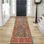 Vintage Kırmızı Halı Yolluk Koridor Merdiven ve Otel Koridor Kaymaz Ekstra Uzun Kat Mat 100x300 cm