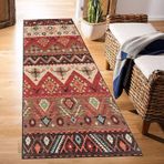 Vintage Kırmızı Kaymaz Halı Koridor Yolluk Halı 6 mm Kalınlık Koridor Mutfak Giriş Yolu için 100x300 cm/3.3ftx9.8ft