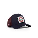 Vintage Logolu Lacivert-Bordo Trucker Şapka