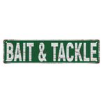 Vintage Metal Levha Yem & Tackle Sac Levha, 10,2 x 40,6 cm, Vintage Alüminyum Levha, Erkek Mağarası, Bar, Ev Dekorasyonu, Duvar Dekorasyonu