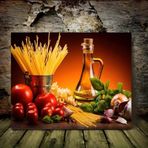 Vintage Meyve ve Sebzeler Kanvas Sanat Rustik Mutfak Dekoru Yemek Odası için Yemek Duvar Baskısı 70x100 cm Çerçeveli Poster Sanatsal Ev Dekorasyonu
